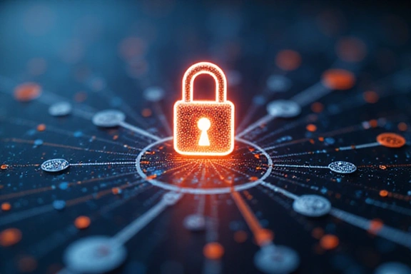 Digital padlock icon symbolizing data security and privacy